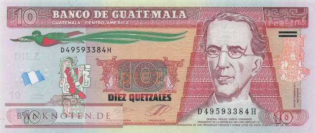 Guatemala - 10  Quetzales (#123Al_UNC)