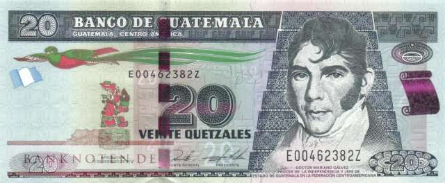 Guatemala - 20  Quetzales (#124f_UNC)