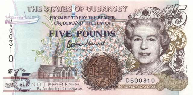 Guernsey - 5  Pounds (#056d_UNC)