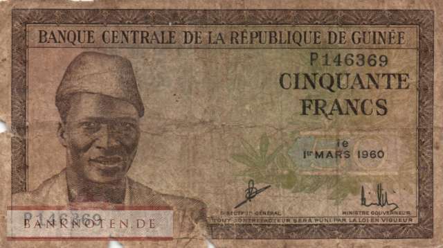 Guinea - 50  Francs (#012a_G)