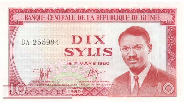 Guinea - 10  Sylis (#023a_UNC)
