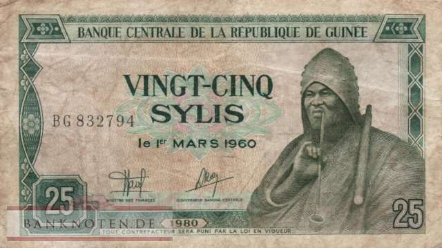 Guinea - 25  Sylis (#024a_VG)