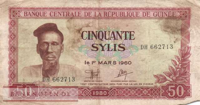 Guinea - 50 Sylis (#025a_VG)
