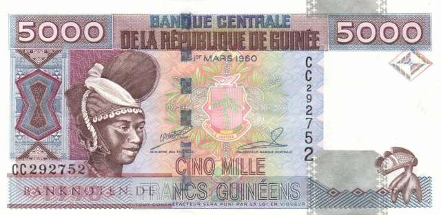 Guinea - 5.000  Francs Guinéens (#038_UNC)