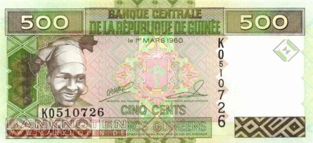 Guinea - 500  Francs Guinéens (#039b_UNC)