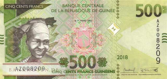 Guinea - 500  Francs Guinéens - Ersatzbanknote (#052aR_UNC)