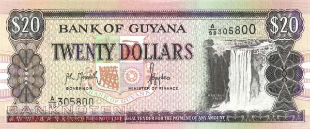 Guyana - 20  Dollars (#030a_UNC)