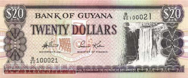 Guyana - 20  Dollars (#030c_UNC)