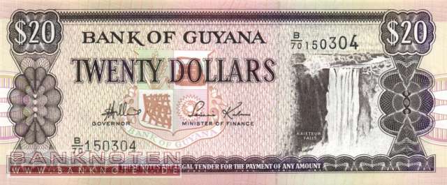 Guyana - 20  Dollars (#030d_UNC)