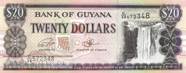 Guyana - 20  Dollars (#030f_UNC)