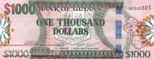 Guyana - 1.000  Dollars (#038c_UNC)