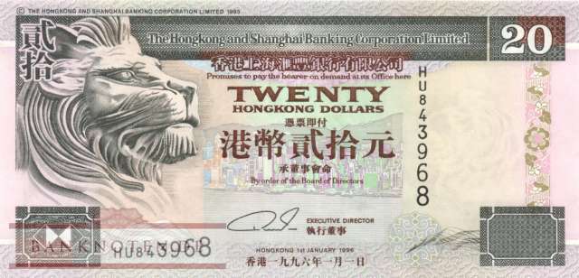 Hong Kong - 20  Dollars (#201b-96_UNC)