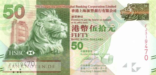 Hong Kong - 50  Dollars (#213e_UNC)