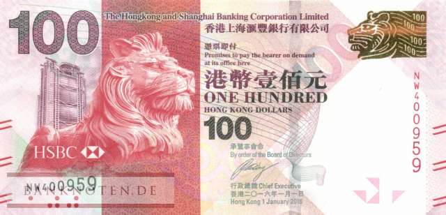 Hong Kong - 100  Dollars (#214e_UNC)