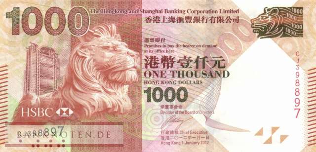 Hong Kong - 1.000  Dollars (#216b_UNC)
