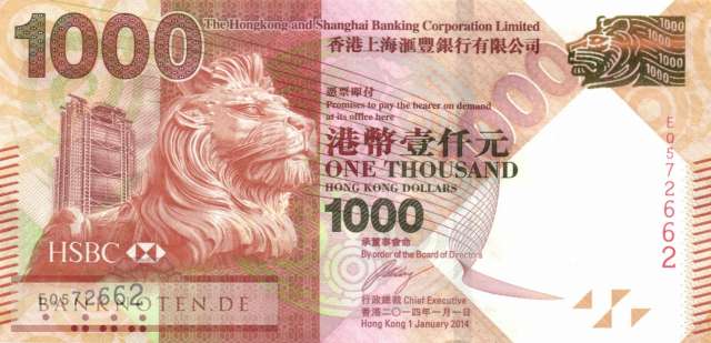 Hong Kong - 1.000  Dollars (#216d_UNC)