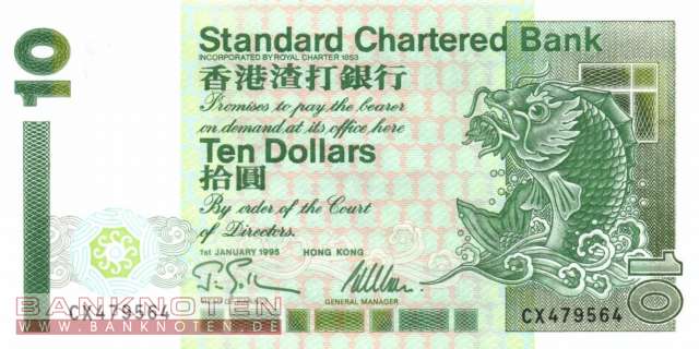 Hong Kong - 10 Dollars (#284b-95_UNC)