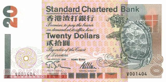 Hong Kong - 20  Dollars (#285b-95_UNC)