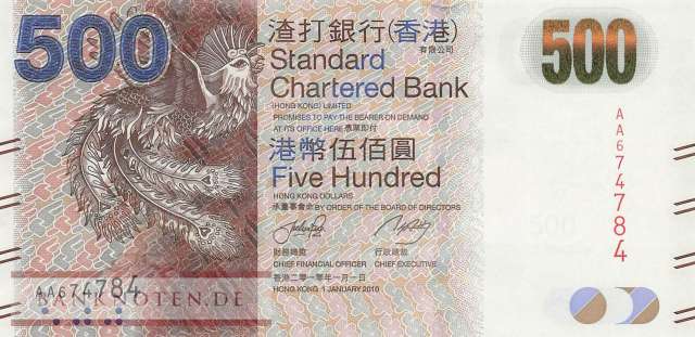 Hong Kong - 500  Dollars (#300a_UNC)