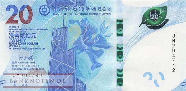 Hong Kong - 20  Dollars (#348c_UNC)
