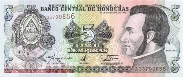Honduras - 5  Lempiras (#081a_UNC)