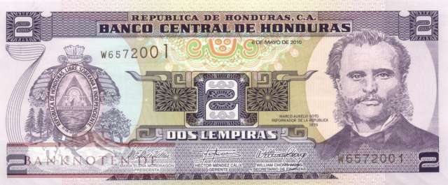 Honduras - 2  Lempiras (#090_UNC)