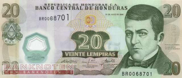 Honduras - 20  Lempiras (#095-2_UNC)