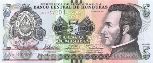 Honduras - 5  Lempiras (#098a_UNC)