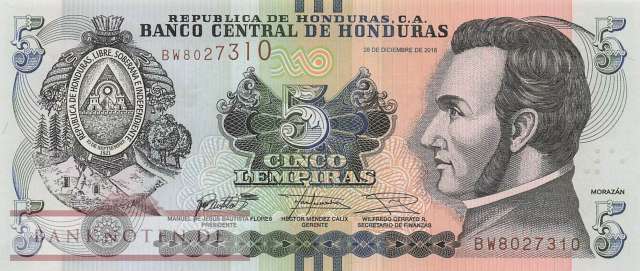 Honduras - 5  Lempiras (#098c_UNC)