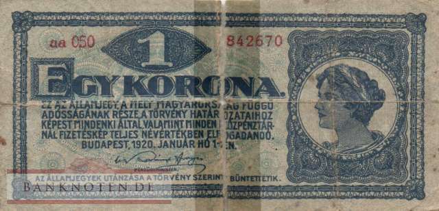 Hungary - 1  Korona (#057_G)