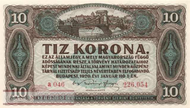Ungarn - 10  Korona (#060_UNC)
