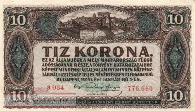 Ungarn - 10  Korona (#060_AU)