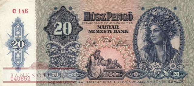 Hungary - 20  Pengö (#109_XF)