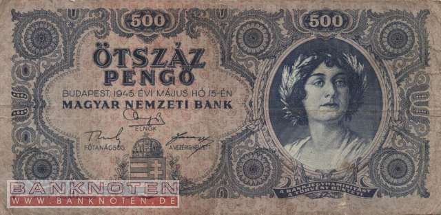 Hungary - 500  Pengö (#117x_F)