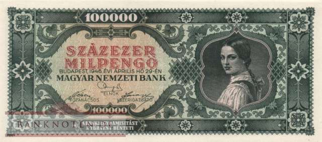 Hungary - 100.000  Milpengö (#127_UNC)