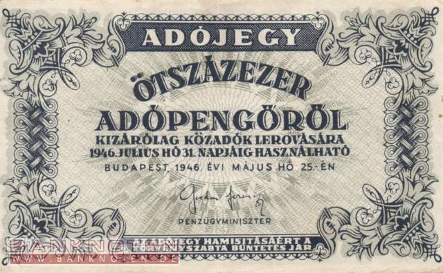 Ungarn - 500.000 Adopengö (#139b_VF)