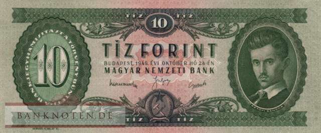 Hungary - 10  Forint (#164a_XF)