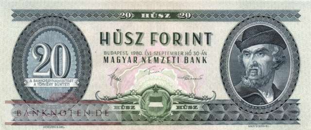 Ungarn - 20  Forint (#169g_XF)