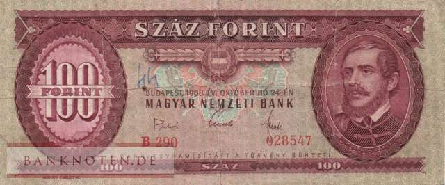 Ungarn - 100  Forint (#171d_VG)