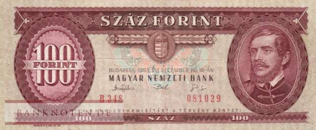 Ungarn - 100  Forint (#174b_F)