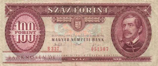 Ungarn - 100  Forint (#174b_VG)