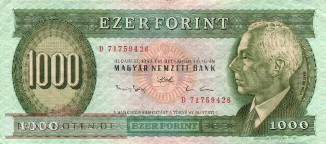 Ungarn - 1.000  Forint (#176b_VF)