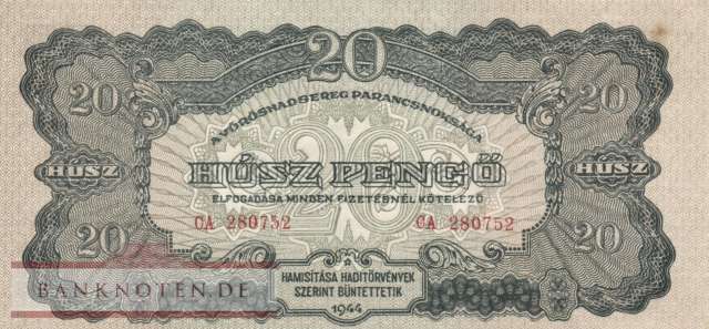 Hungary - 20  Pengö (#M006b_AU)