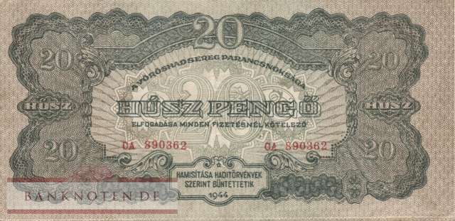 Hungary - 20  Pengö (#M006b_VF)