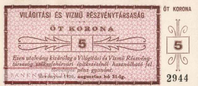 Ungarn - Szekesfehervar - 5  Korona (#SZF_001-6_UNC)
