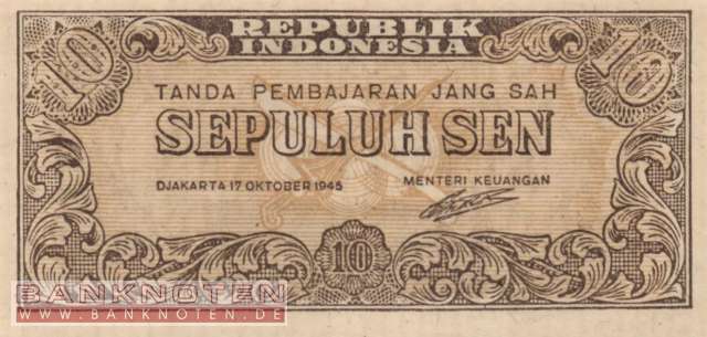 Indonesien - 10 Sen (#015b_UNC)