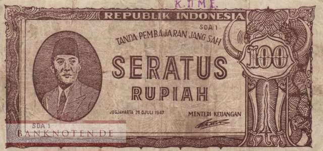 Indonesien - 100  Rupiah (#029_VG)