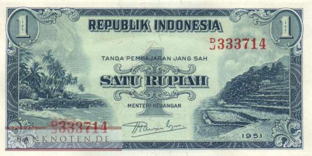 Indonesia - 1  Rupiah (#038_UNC)