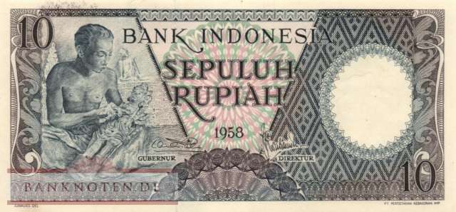 Indonesien - 10  Rupiah - Ersatzbanknote (#056R_UNC)
