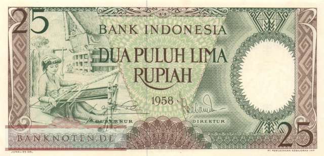 Indonesien - 25 Rupiah (#057_UNC)